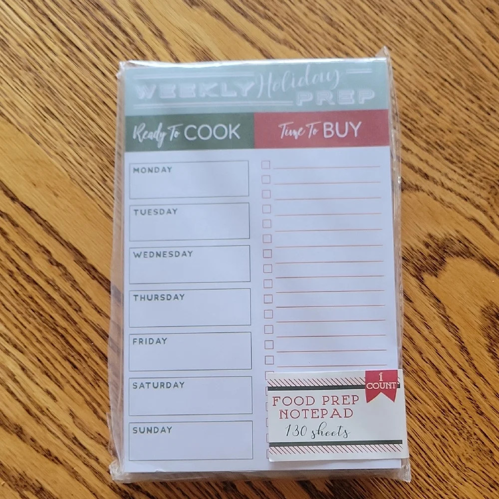NWT Weekly Food Prep Notepad